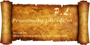 Pruzsinszky Lóránt névjegykártya
